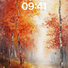 Autumn Hush Wallpaper with Birch Whispers wallpaper for iPhone, iPad & Mac