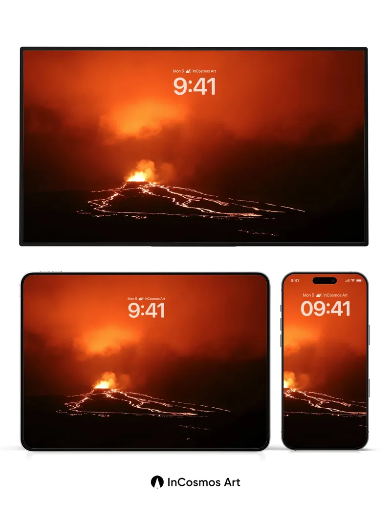 Fiery Pulse Wallpaper with Lava Veins