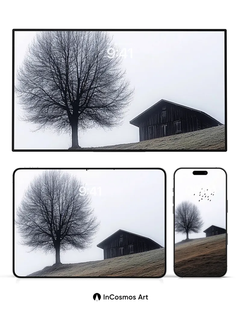 Silent Slope Wallpaper with Flying Shadows