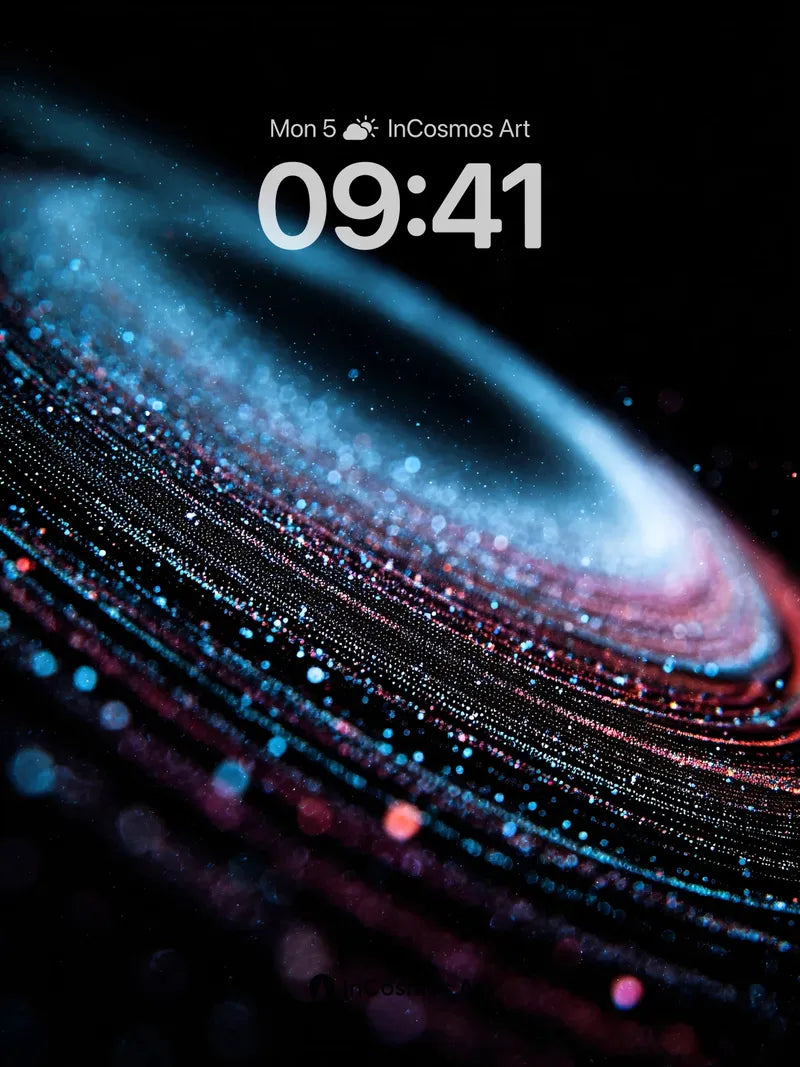 Cosmic Whirl Wallpaper with Neon Trails