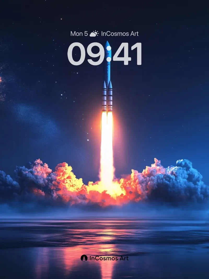 Cosmic Ignition Wallpaper with Nebula Reflections