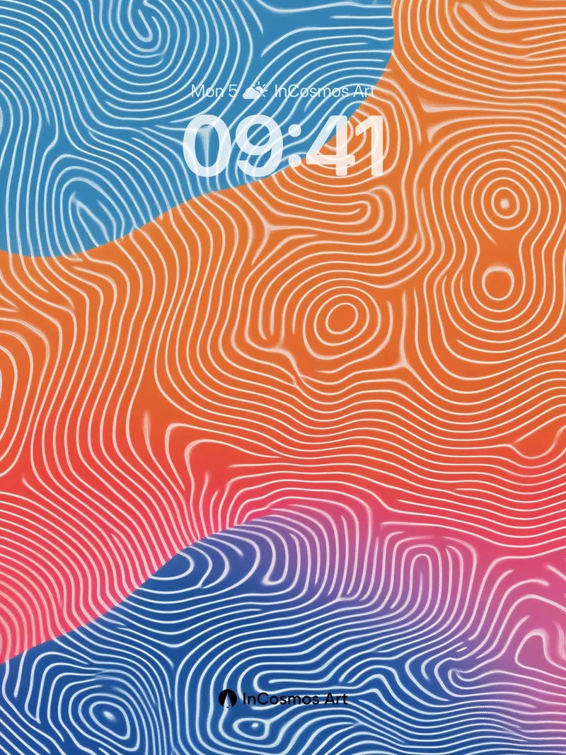 Topographic Pulse Wallpaper with Swirling Currents