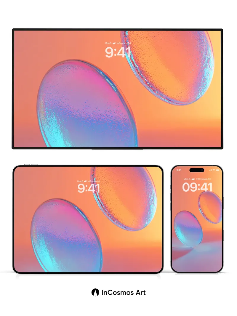 Floating Prism Wallpaper with Liquid Light