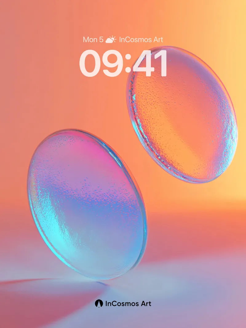 Floating Prism Wallpaper with Liquid Light