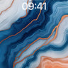 Copper Vein Wallpaper with Deep Ocean Flow wallpaper for iPhone, iPad & Mac