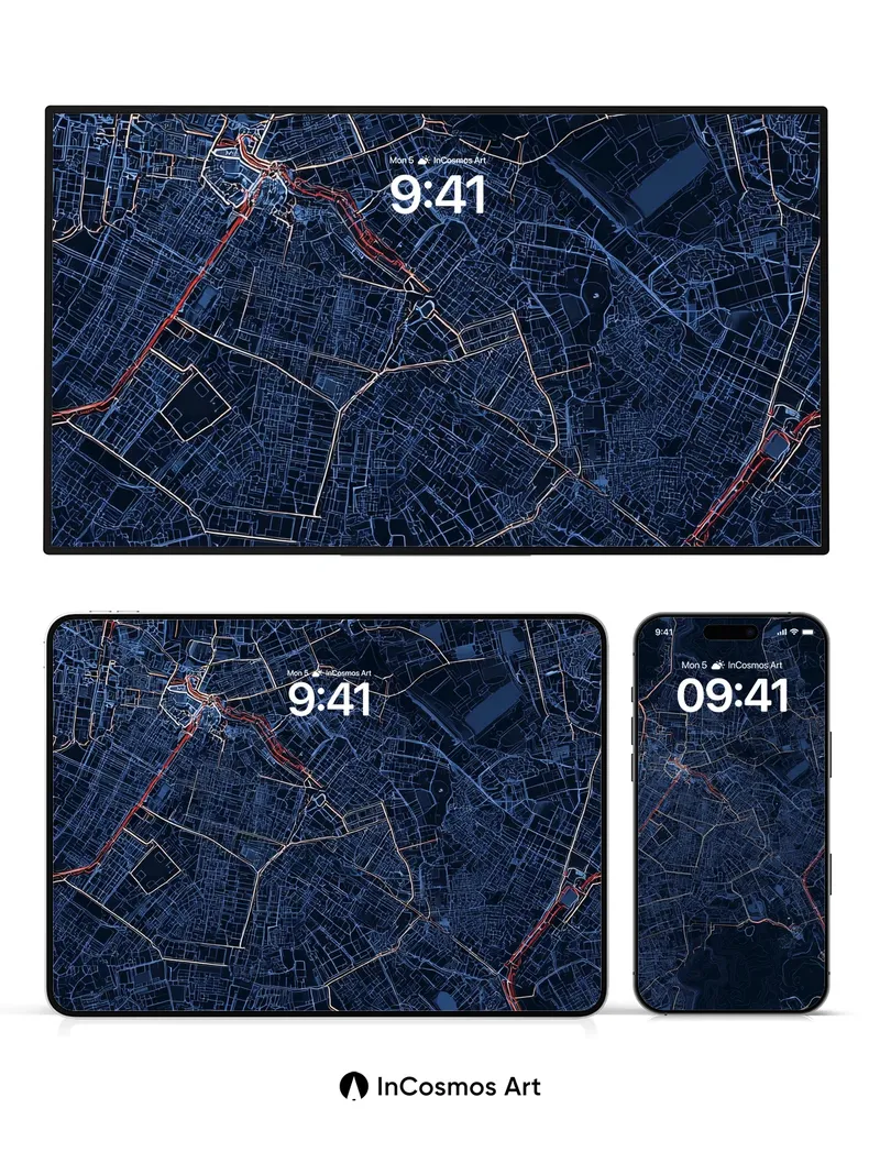 Neon Vein Wallpaper with City Pulse