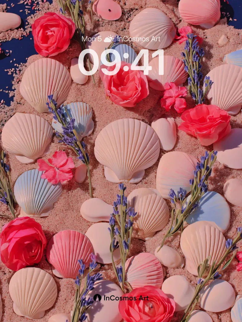 Sandy Rose Reverie Wallpaper with Lavender Whispers