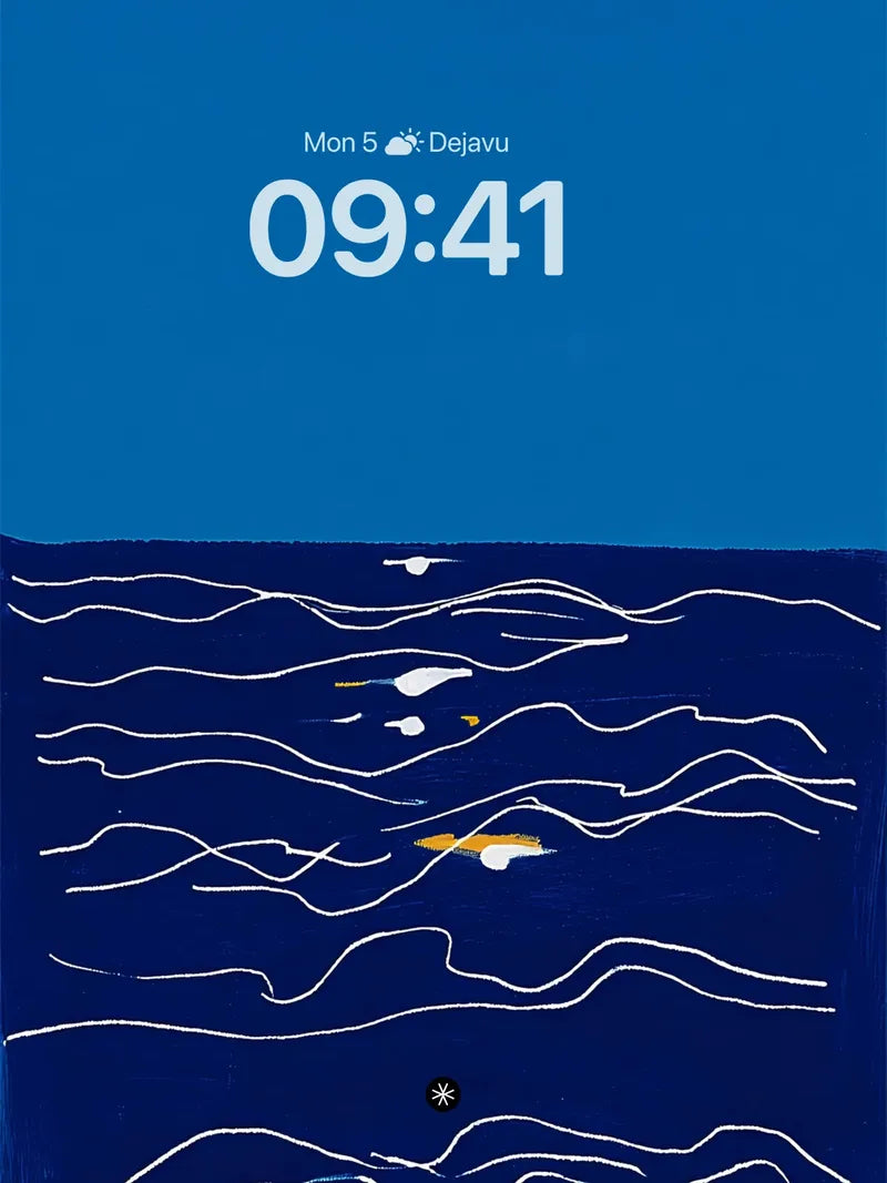 Serene Ocean Waves Minimalist Background wallpaper for iPhone, iPad & Mac