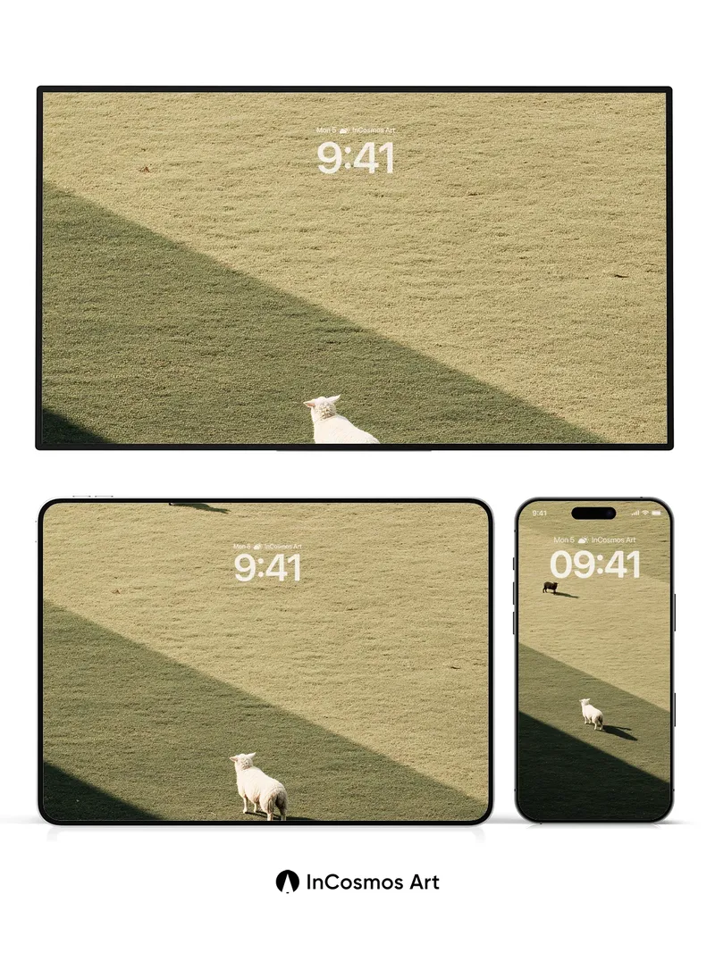 Serenity Meadow Wallpaper with Shadowed Contrasts