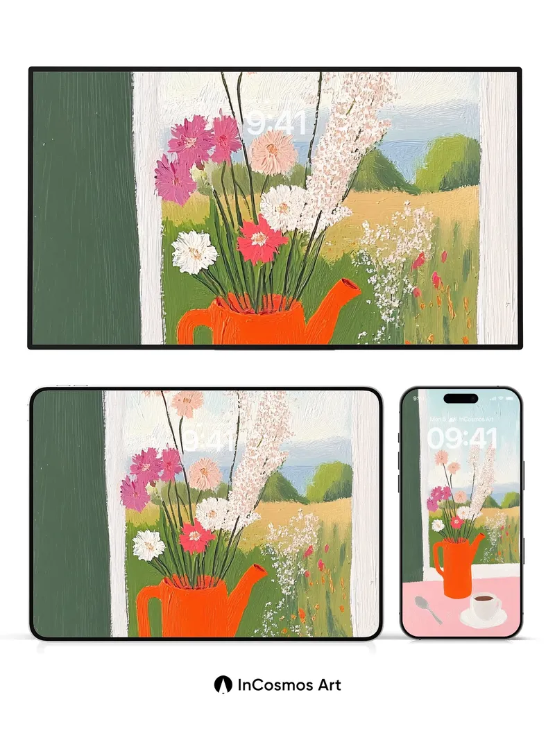 Serene Still Life Wallpaper with Window Light