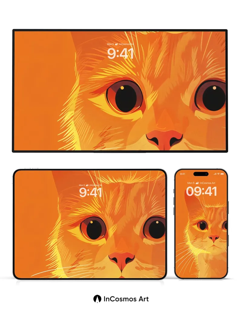 Golden Gaze Wallpaper with Sunlit Fur