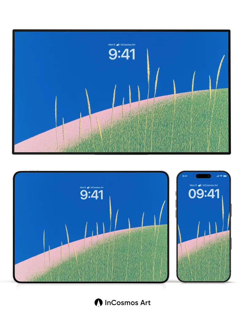 Serenity Slope Wallpaper with Whispering Grass