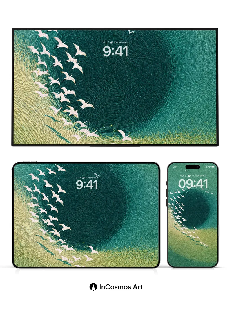 Whirlwind Flight Wallpaper with Swirling Depths