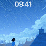 Starry Reverie Wallpaper with Rooftop Solitude wallpaper for iPhone, iPad & Mac