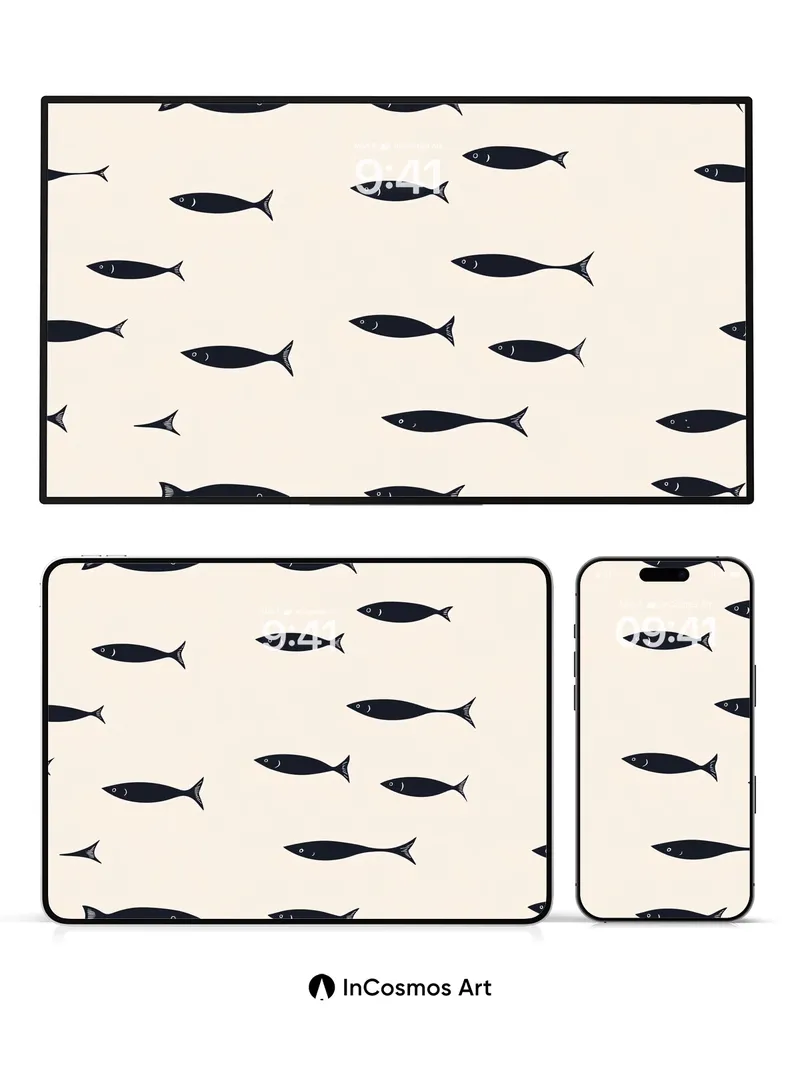 Whispering Tides Wallpaper with Silent Schools