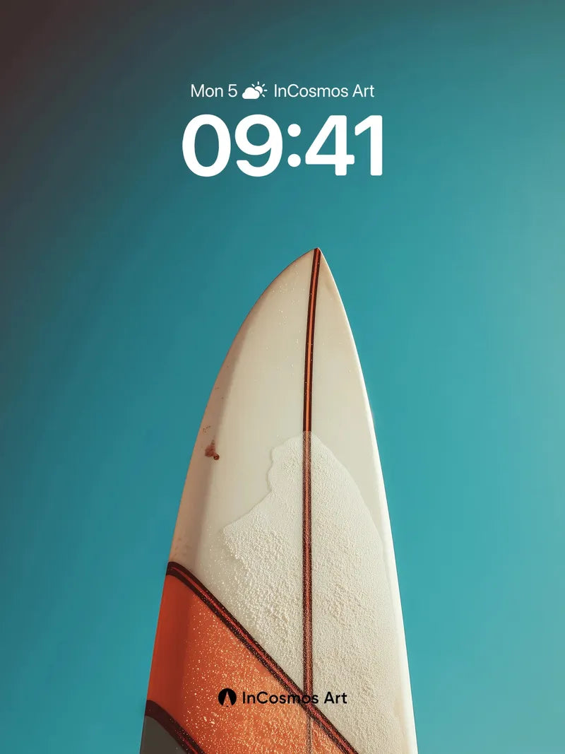 Serene Surfboard Wallpaper with Oceanic Gradient