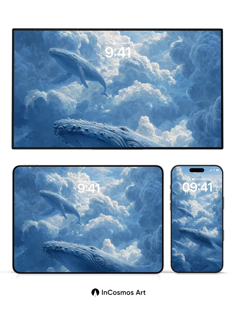 Celestial Whale Wallpaper in Cloud Sea