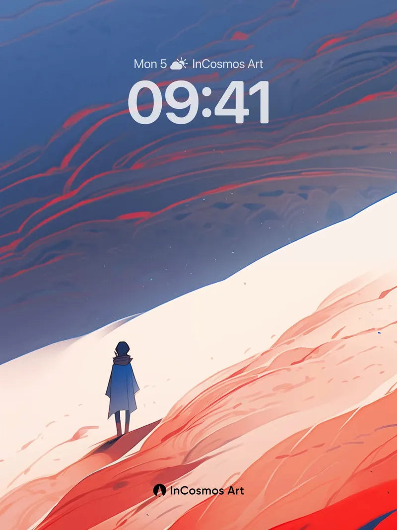 Surreal Dune Wallpaper with Floating Solitude