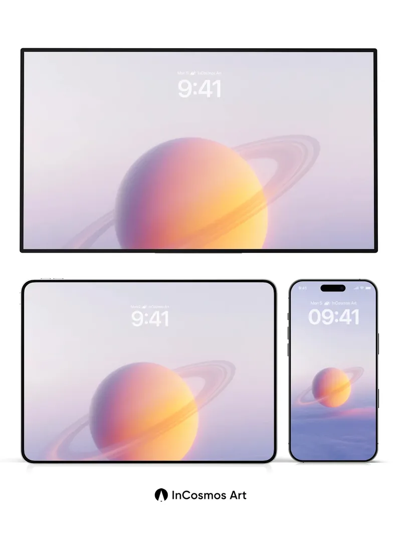 Serene Saturn Wallpaper with Ethereal Rings