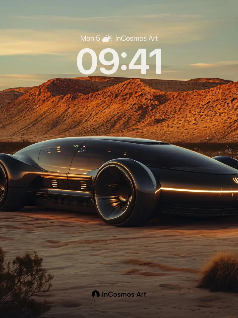 Futuristic Mirage Wallpaper with Desert Glow