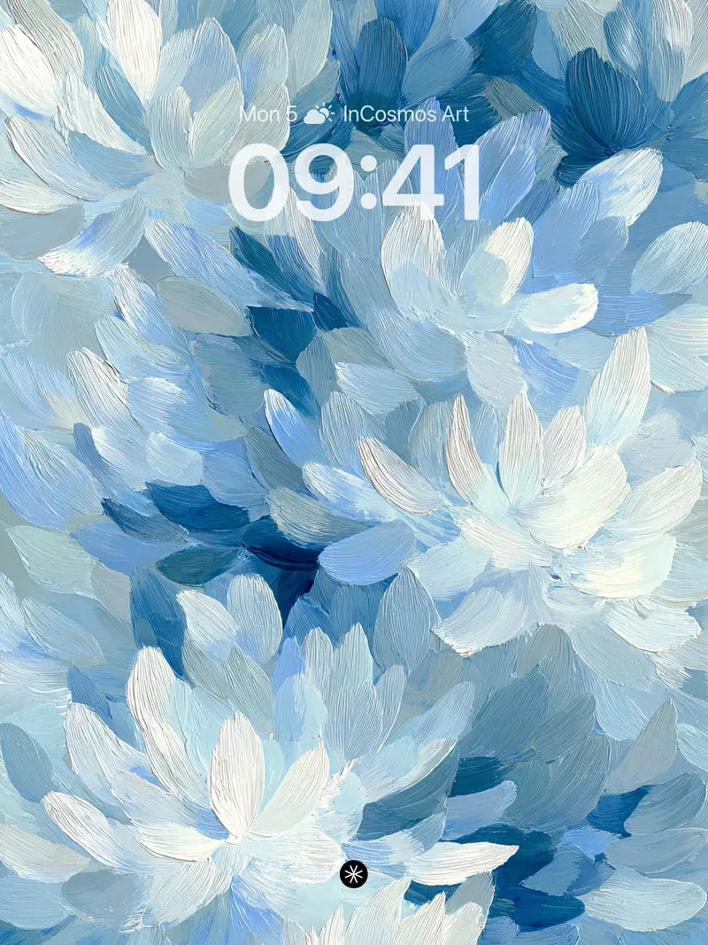 Serene Blue Petal Wallpaper in Soft Light wallpaper for iPhone, iPad & Mac