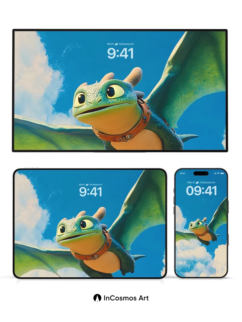 Skyward Flight Wallpaper with Dragon Wings