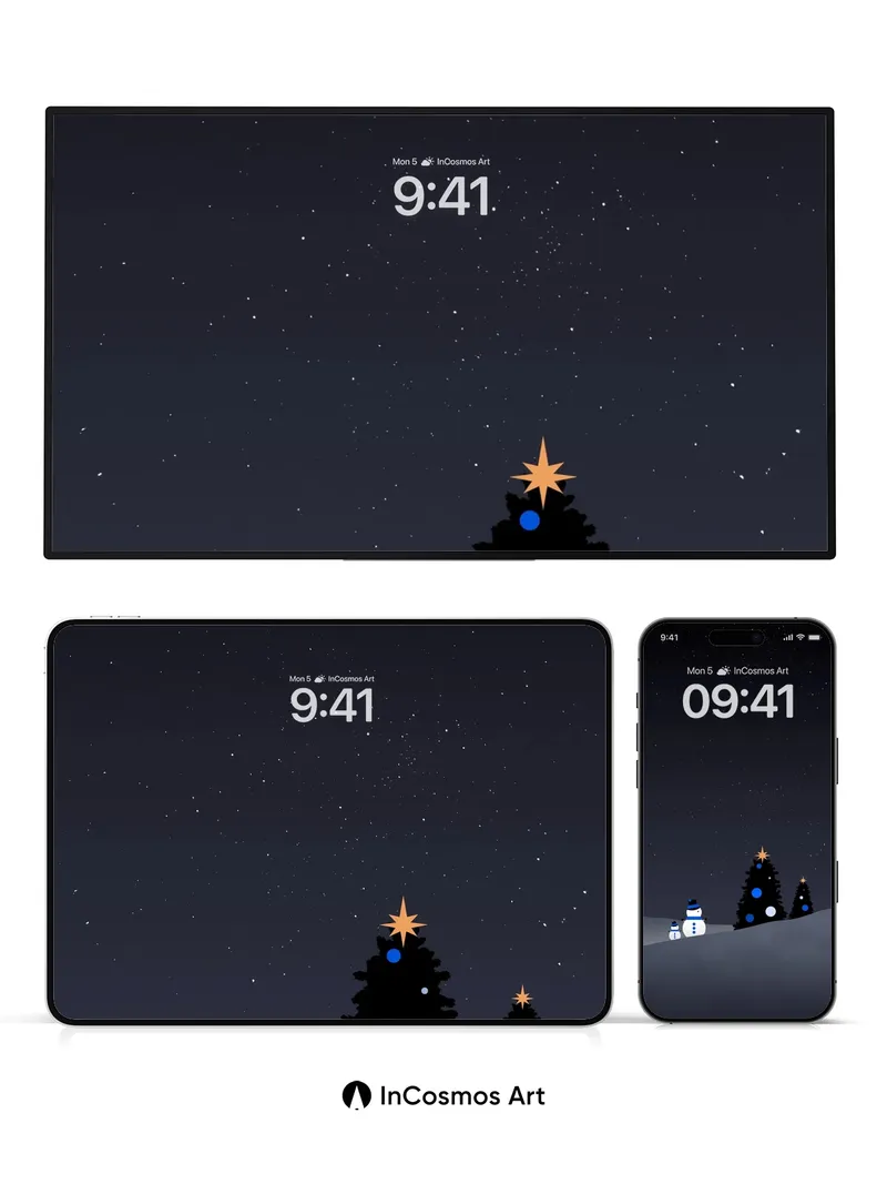 Starry Silence Wallpaper with Snowbound Whispers