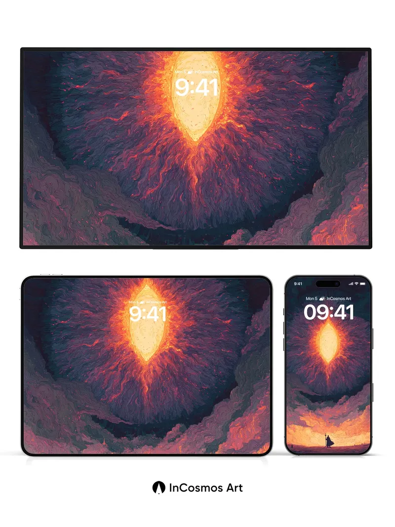 Eternal Eye Wallpaper with Fiery Veil