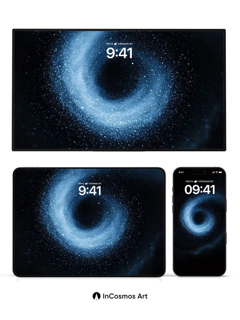 Cosmic Spiral Wallpaper with Starlit Vortex