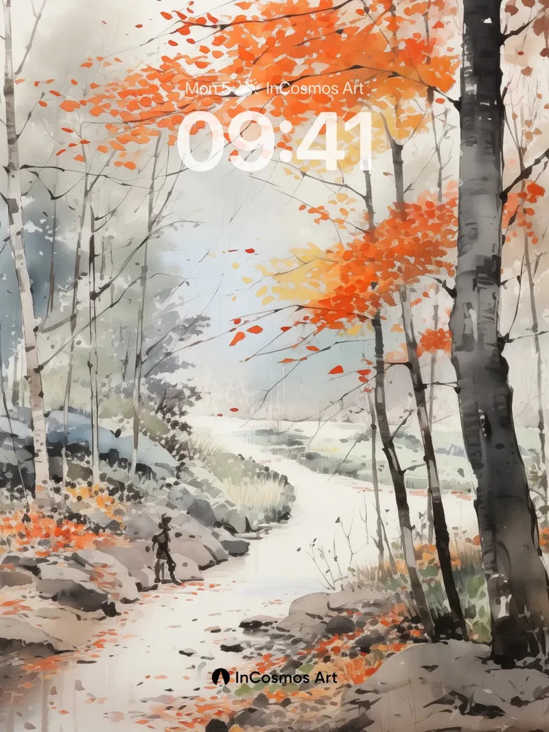 Autumn Whisper Wallpaper with Birch Echoes