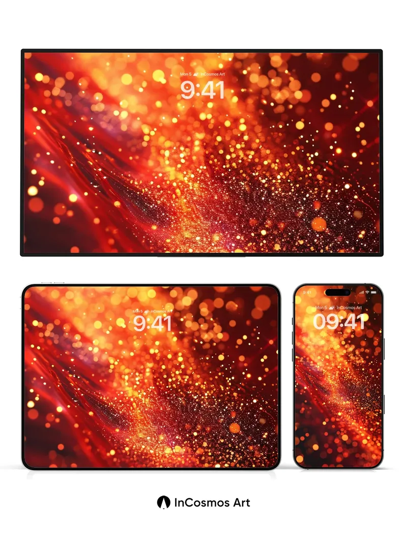 Luminous Ember Wallpaper with Cosmic Drift