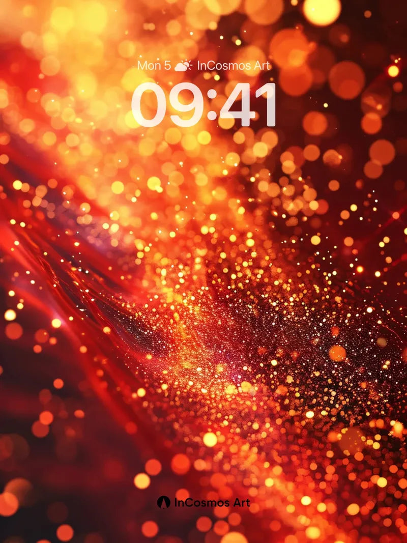 Luminous Ember Wallpaper with Cosmic Drift