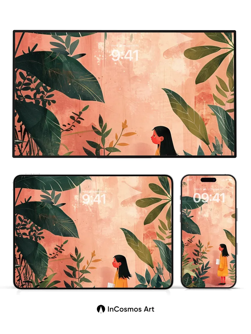 Whispering Jungle Wallpaper with Golden Light