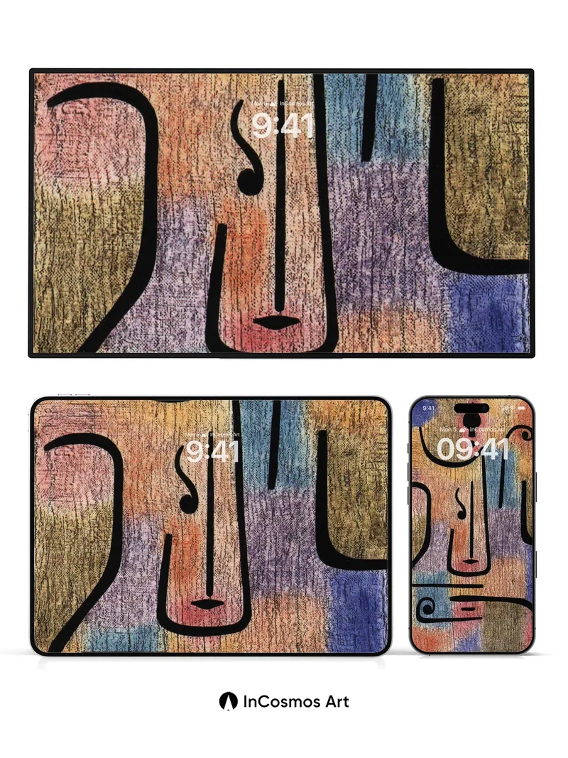 Whispering Lines Wallpaper with Mystic Forms