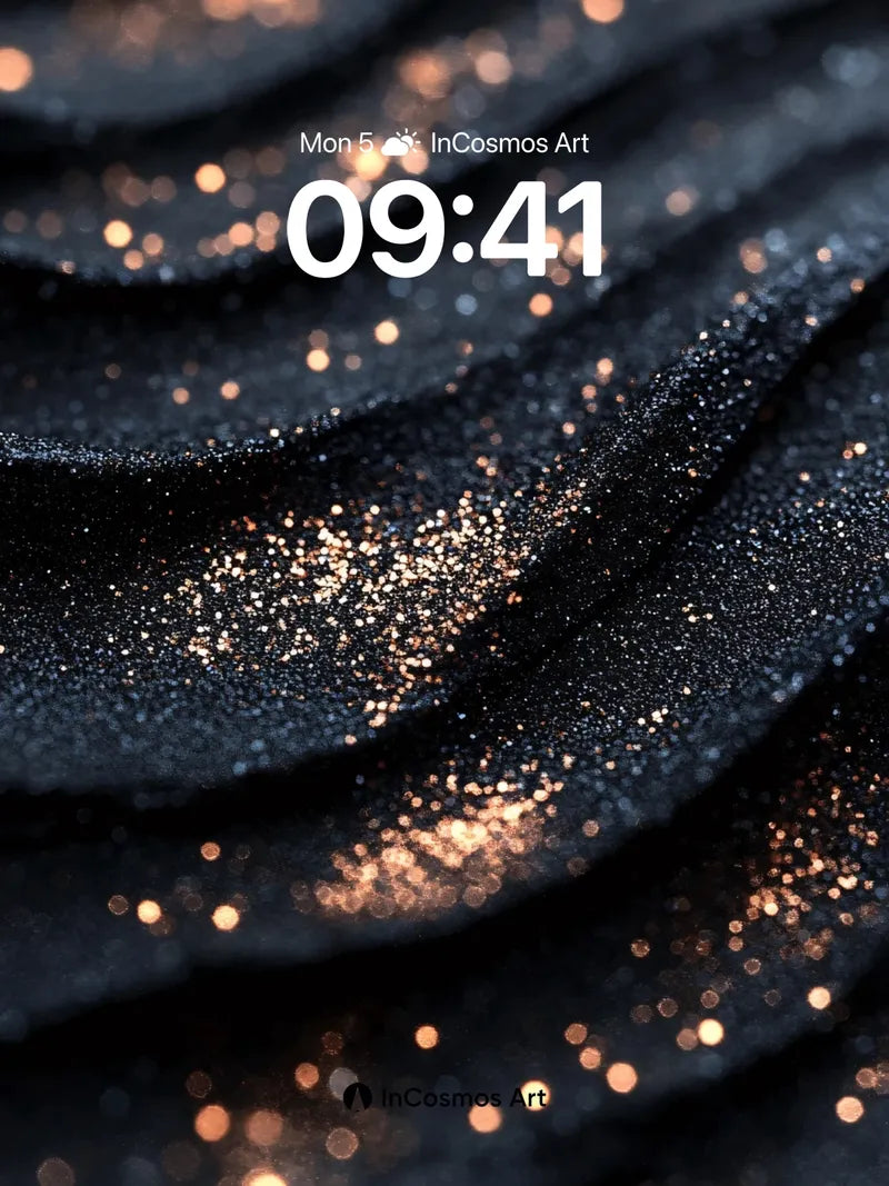 Luminous Noir Wallpaper with Golden Dust Trails