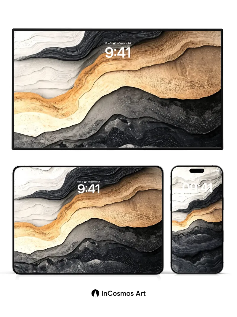 Stone Pulse Wallpaper with Golden Vein