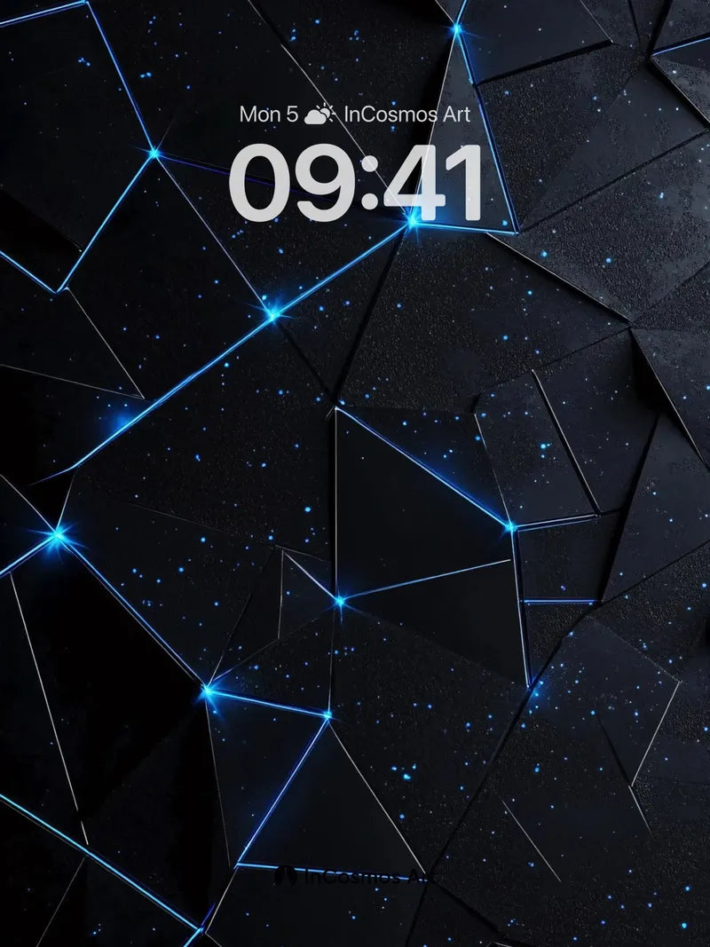 Cosmic Grid Wallpaper with Neon Veins