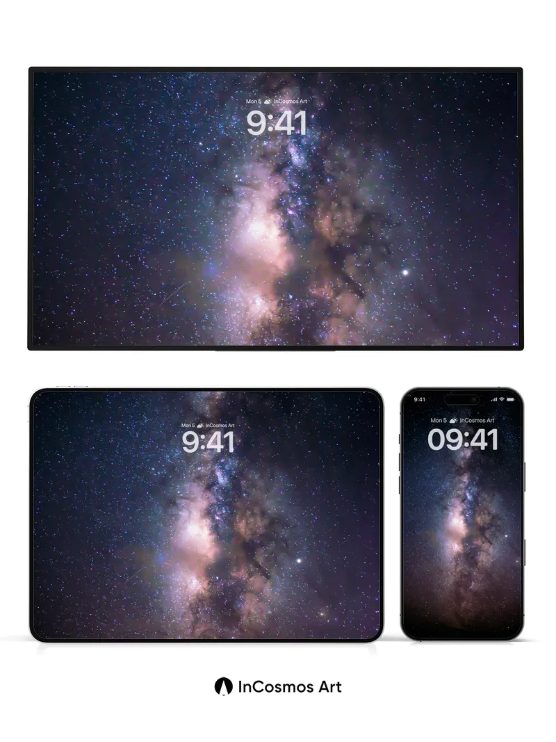 Cosmic Veil Wallpaper with Starlit Dust