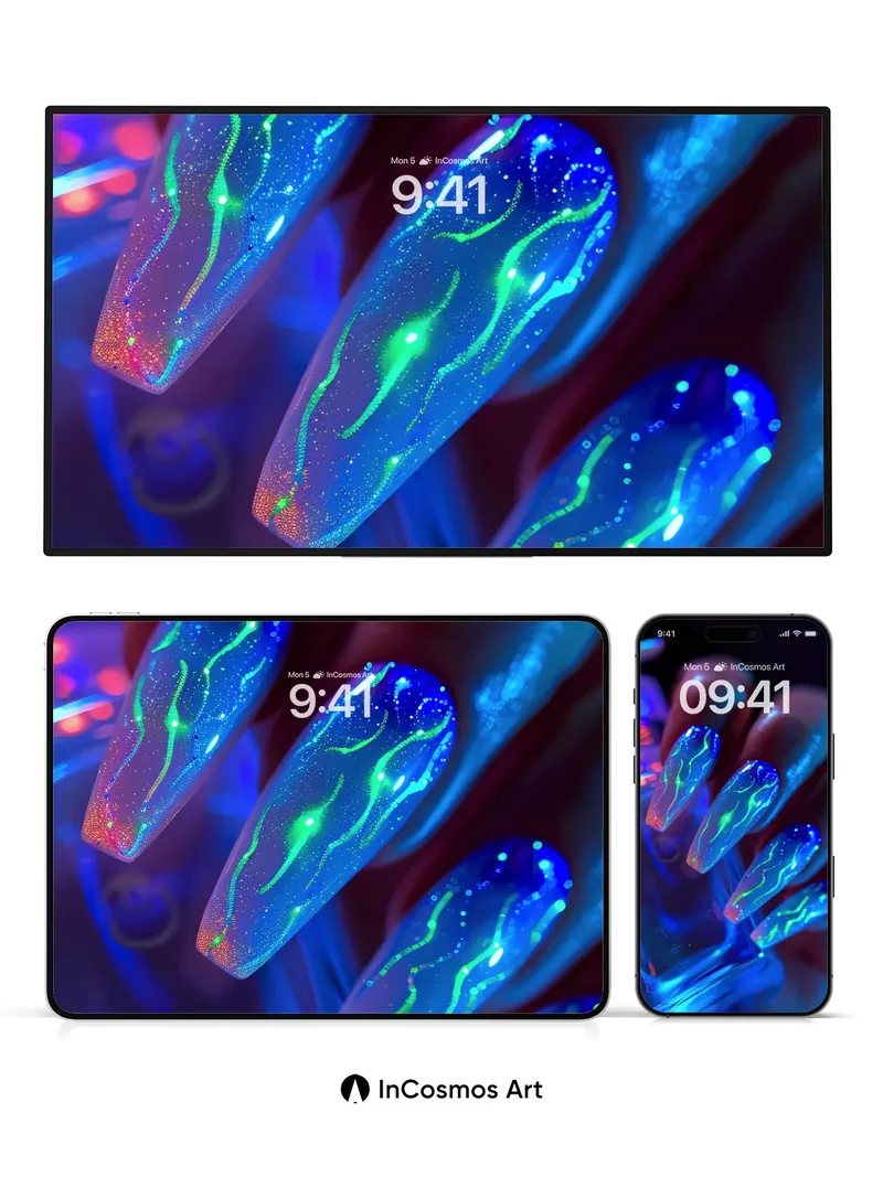 Neon Pulse Wallpaper with Bioluminescent Veins