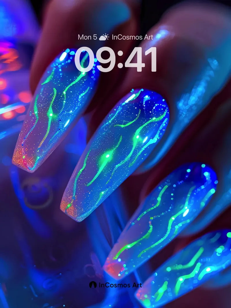 Neon Pulse Wallpaper with Bioluminescent Veins