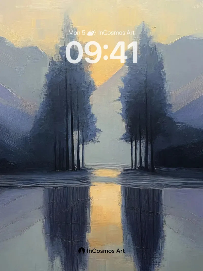 Misty Echo Wallpaper with Silent Trees