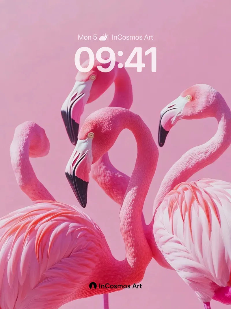 Serene Flamingo Wallpaper with Pink Hues