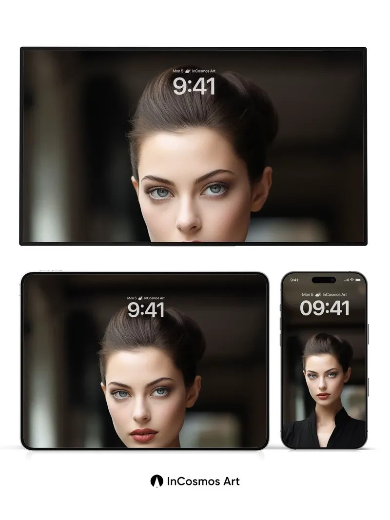 Silken Shadow Wallpaper with Haunting Gaze