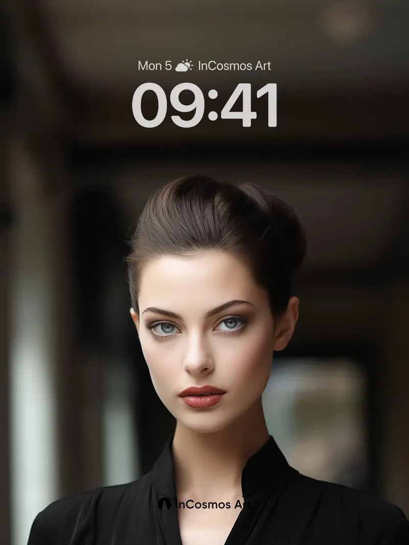 Silken Shadow Wallpaper with Haunting Gaze