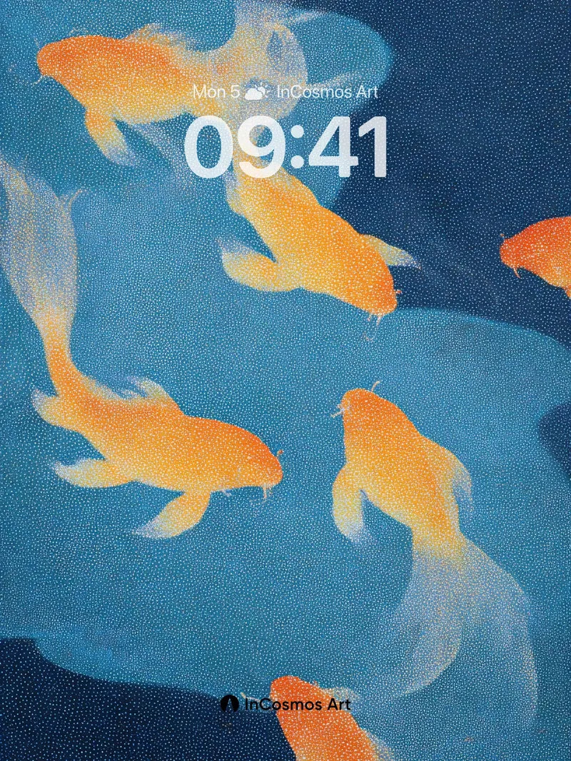 Serene Koi Flow Wallpaper with Ethereal Light