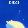 Serene Nightlight Wallpaper with Floating Cat wallpaper for iPhone, iPad & Mac