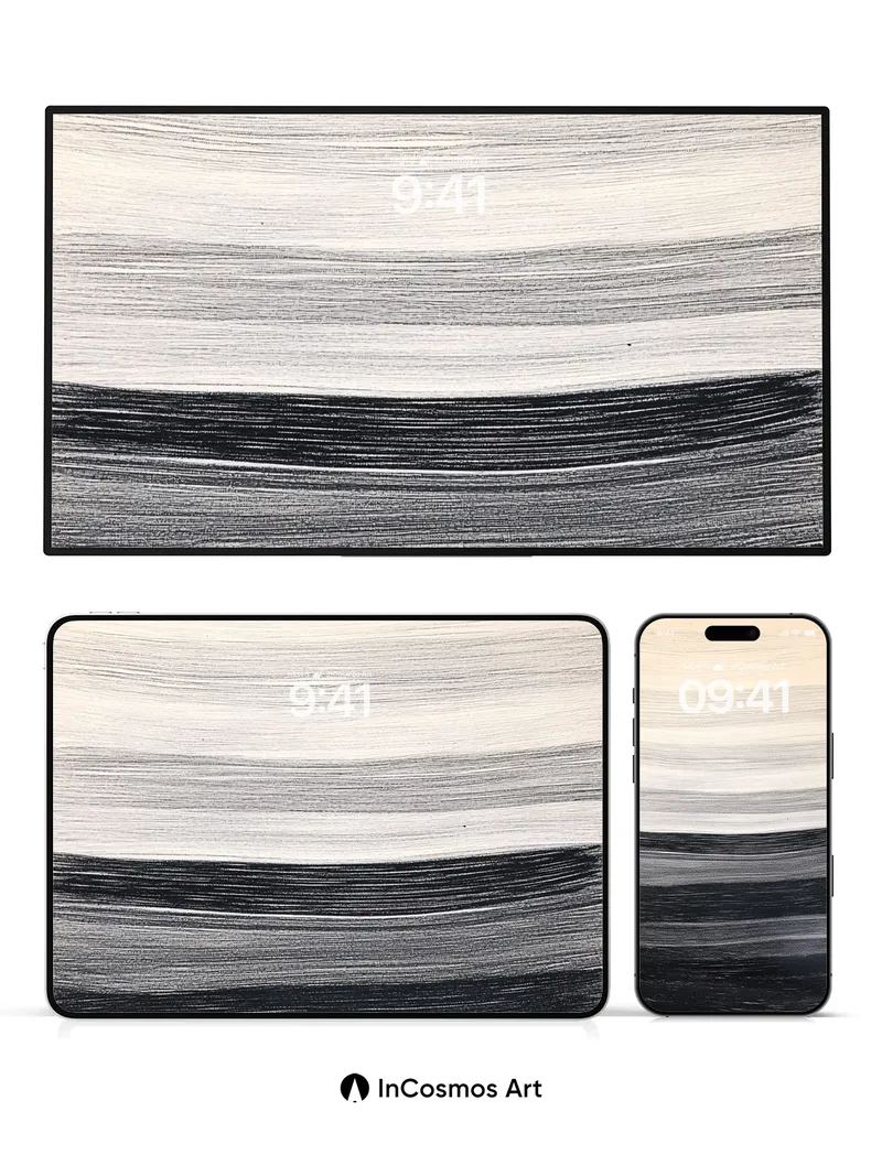 Silent Horizon Wallpaper with Brushstroke Depth