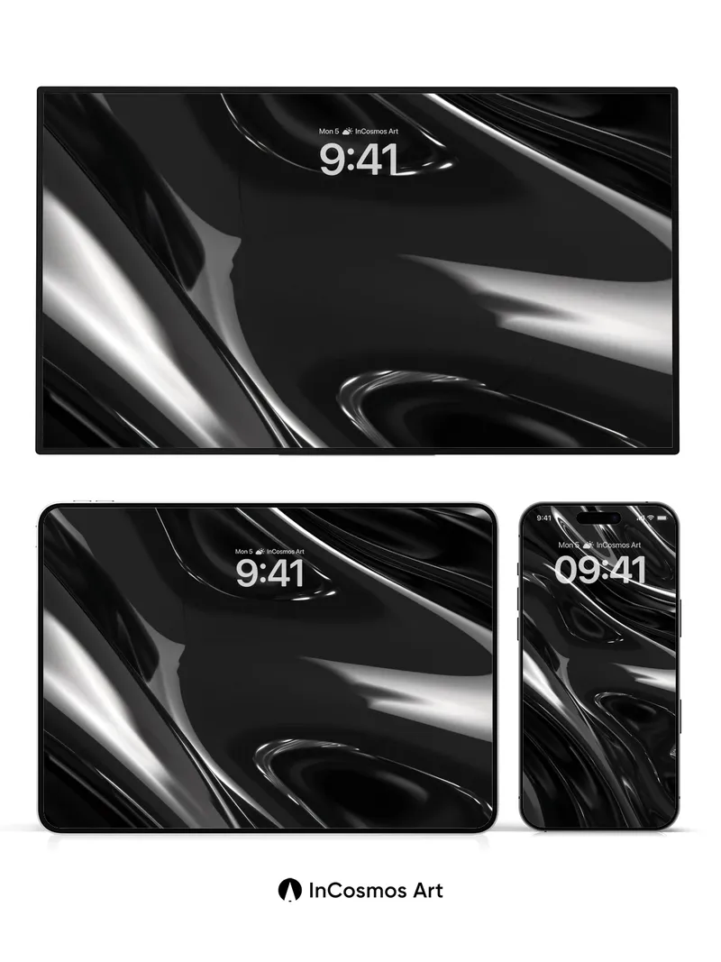 Liquid Obsidian Wallpaper with Shifting Light