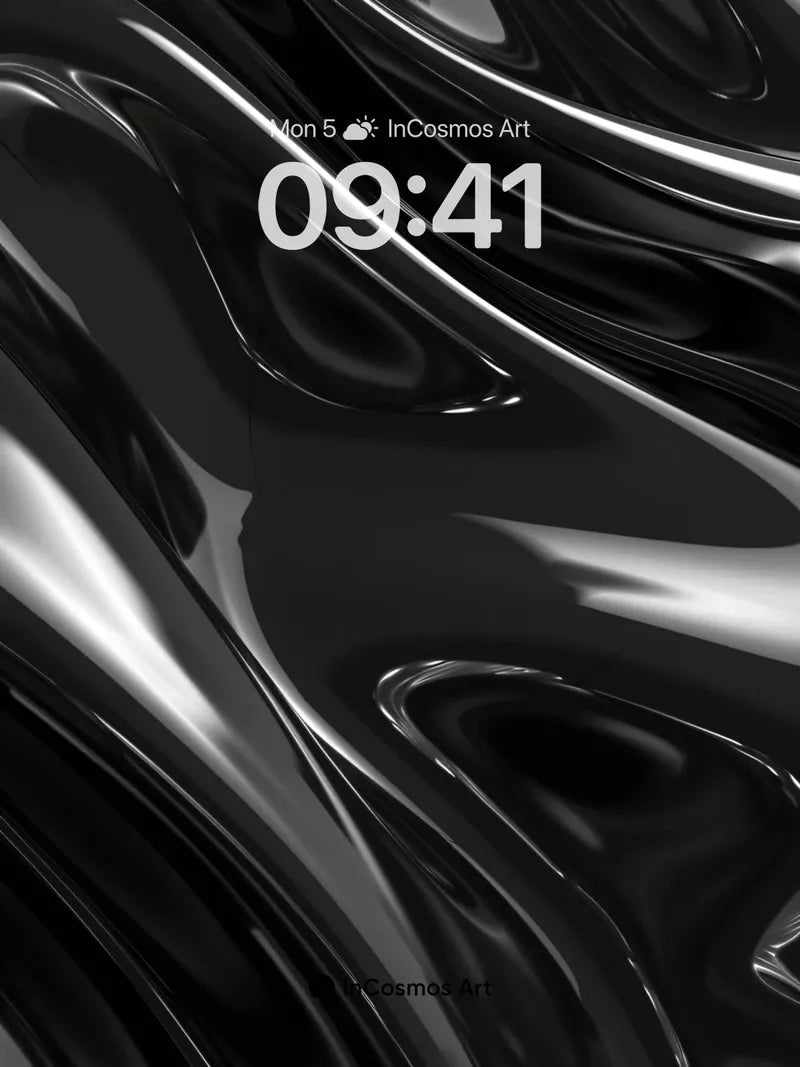 Liquid Obsidian Wallpaper with Shifting Light