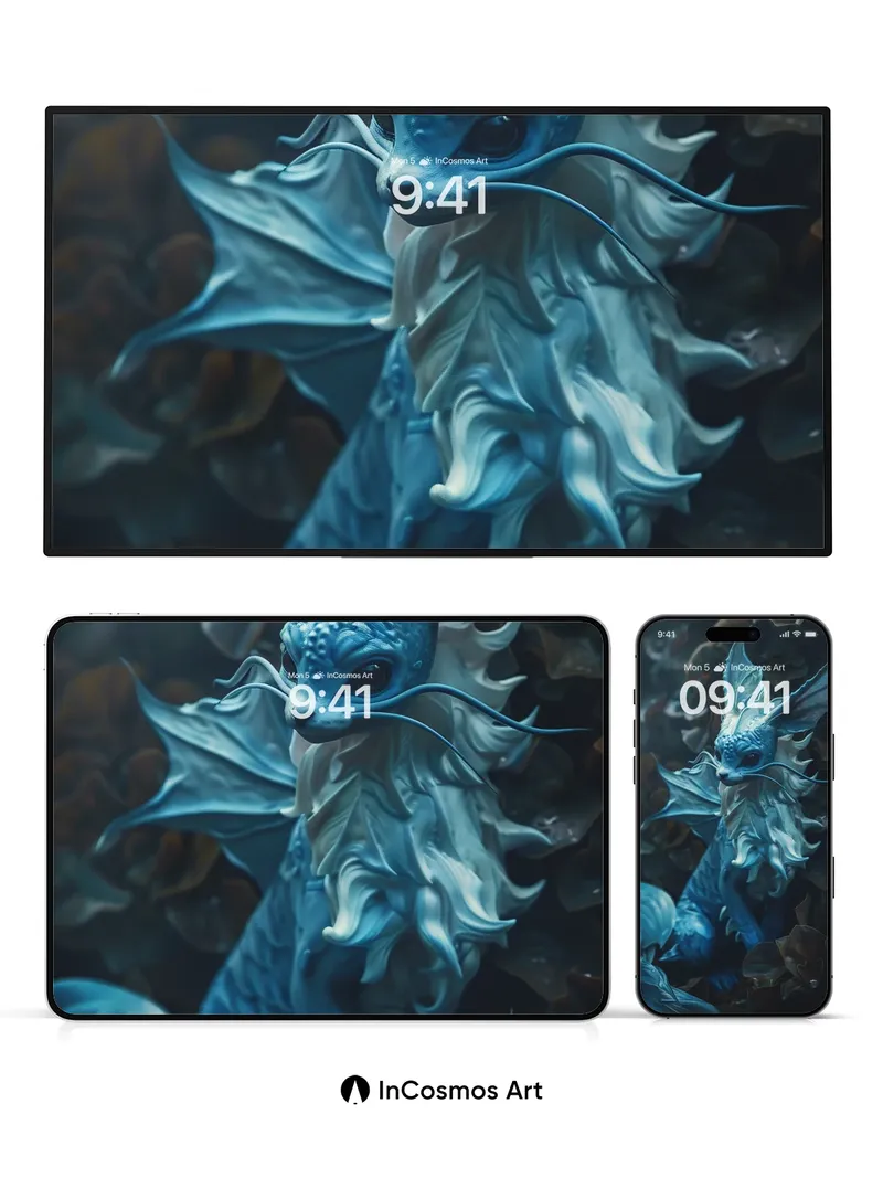 Frostwhisper Dragon Wallpaper with Ethereal Scales